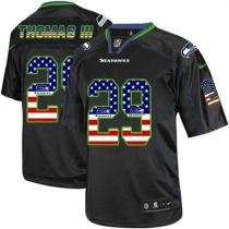 Nike Seattle Seahawks #29 Earl Thomas III Black Men's Stitched NFL Elite USA Flag Fashion Jersey