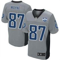 Nike Indianapolis Colts #87 Reggie Wayne Grey Shadow With 30TH Seasons Patch Men's Stitched NFL Elit