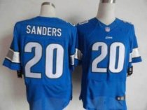 Nike Lions -20 Barry Sanders Blue Team Color Stitched NFL Elite Jersey