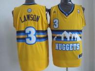 Denver Nuggets -3 Ty Lawson Yellow Swingman Throwback Stitched NBA Jersey