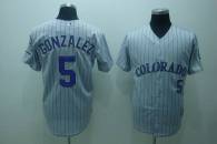 Colorado Rockies -5 Carlos Gonzalez Stitched Grey MLB Jersey