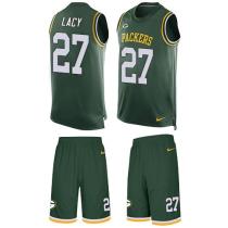 Packers -27 Eddie Lacy Green Team Color Stitched NFL Limited Tank Top Suit Jersey