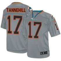 Nike Dolphins -17 Ryan Tannehill Lights Out Grey Stitched NFL Elite Jersey