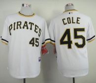 Pittsburgh Pirates #45 Gerrit Cole White Alternate 2 Cool Base Stitched MLB Jersey