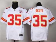 Nike Kansas City Chiefs #35 Christian Okoye White Men's Stitched NFL Elite Jersey