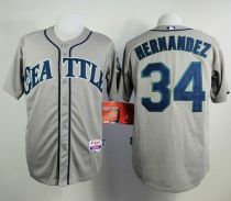 Seattle Mariners #34 Felix Hernandez Grey Cool Base Stitched MLB Jersey