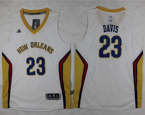 New Orleans Pelicans #23 Anthony Davis White Stitched Youth NBA Jersey