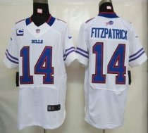 Nike Bills -14 Ryan Fitzpatrick White With C Patch Stitched NFL Elite Jersey