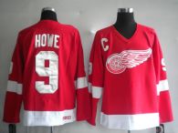 Detroit Red Wings -9 Gordie Howe Red CCM Stitched NHL Jersey
