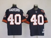 Mitchell and Ness Bears -40 Gale Sayers Blue With Big Number Bear Patch Stitched Throwback NFL Jerse
