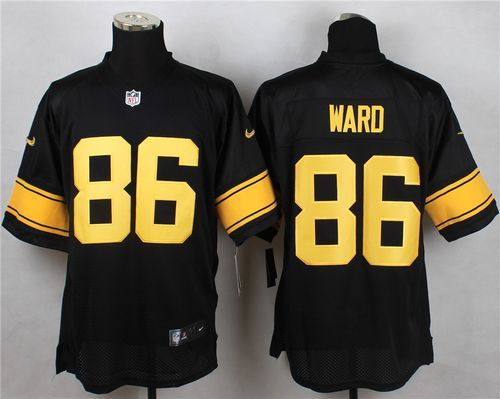 Nike Pittsburgh Steelers #86 Hines Ward Black Gold No Men's Stitched NFL Elite Jersey