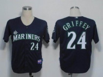 MLB Seattle Mariners #24 Ken Griffey Stitched Blue Cool Base Autographed Jersey