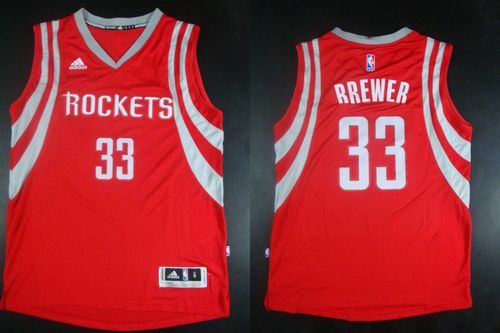 Revolution 30 Houston Rockets -33 Corey Brewer Red Road Stitched NBA Jersey