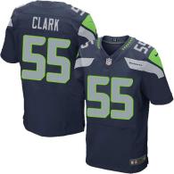 Nike Seattle Seahawks #55 Frank Clark Steel Blue Team Color Men‘s Stitched NFL Elite Jersey