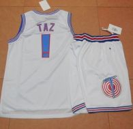Space Jam Tune Squad -1 Taz White Stitched Basketball Jersey