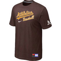 Oakland Athletics Brown Nike Short Sleeve Practice T-Shirt