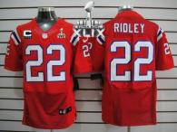 Nike New England Patriots -22 Stevan Ridley Red Alternate With C Patch Super Bowl XLIX Mens Stitched