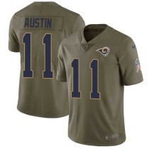 Nike Rams -11 Tavon Austin Olive Stitched NFL Limited 2017 Salute to Service Jersey