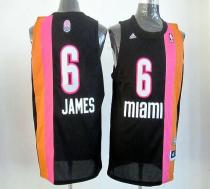 Miami Heat -6 LeBron James Black ABA Hardwood Classic Stitched NBA Jersey