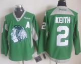 Chicago Blackhawks -2 Duncan Keith Green Practice Stitched NHL Jersey