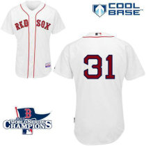 Boston Red Sox #31 Jon Lester White Cool Base 2013 World Series Champions Patch Stitched MLB Jersey