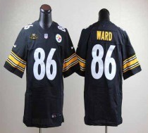 Nike Pittsburgh Steelers #86 Hines Ward Black Team Color With 80TH Patch Men's Embroidered NFL Elite