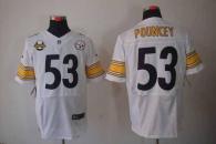 Nike Pittsburgh Steelers #53 Maurkice Pouncey White With 80TH Patch Men's Stitched NFL Elite Jersey