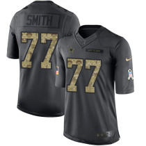 Dallas Cowboys -77 Tyron Smith Nike Anthracite 2016 Salute to Service  Jersey