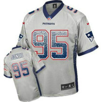 Nike New England Patriots -95 Chandler Jones Grey NFL Elite Drift Fashion Jersey