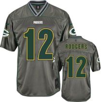 Nike Green Bay Packers #12 Aaron Rodgers Grey Men's Stitched NFL Elite Vapor Jersey