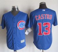 Chicago Cubs -13 Starlin Castro Blue New Cool Base Stitched MLB Jersey