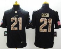 Nike Detroit Lions -21 Reggie Bush Black NFL Limited Salute to Service jersey