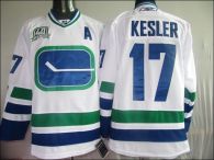 Vancouver Canucks -17 Ryan Kesler Stitched White With 40TH Patch Third NHL Jersey