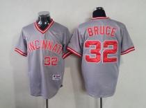 Cincinnati Reds -32 Jay Bruce Grey 1991 Turn Back The Clock Stitched MLB Jersey