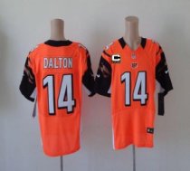 Nike Bengals -14 Andy Dalton Orange Alternate With C Patch Stitched NFL Elite Jersey