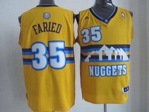 Denver Nuggets -35 Kenneth Faried Yellow Alternate Stitched NBA Jersey