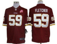 Nike Redskins -59 London Fletcher Burgundy Red Team Color With 80TH Patch Stitched NFL Limited Jerse