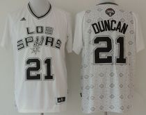 San Antonio Spurs -21 Tim Duncan White New Latin Nights Stitched NBA Jersey