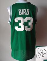 Revolution 30 Autographed Boston Celtics -33 Larry Bird Green Stitched NBA Jersey
