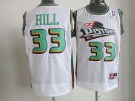 Nike Detroit Pistons -33 Hill White Throwback Stitched NBA Jersey