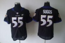 Nike Ravens -55 Terrell Suggs Black Alternate With Art Patch Stitched NFL Elite Jersey
