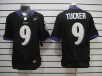 Nike Ravens -9 Justin Tucker Black Alternate With Art Patch Stitched NFL Elite Jersey