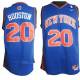New York Knicks -20 Allan Houston Blue Throwback Stitched NBA Jersey