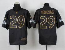 Nike Seattle Seahawks #29 Earl Thomas III Black Gold No Fashion Men‘s Stitched NFL Elite Jersey
