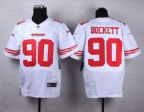 Nike San Francisco 49ers #90 Darnell Dockett White Men's Stitched NFL Elite Jersey
