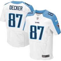 Nike Titans -87 Eric Decker White Stitched NFL Elite Jersey