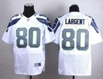 Nike Seattle Seahawks #80 Steve Largent White Men's Stitched NFL Elite Jersey