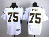Nike New Orleans Saints -75 Andrus Peat White Stitched NFL Elite Jersey
