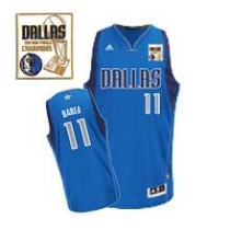 Dallas Mavericks Champion Patch #11 Jose Barea Baby Blue Revolution 30 Stitched Youth NBA Jersey
