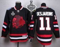 Chicago Blackhawks -11 Andrew Desjardins Black Red Skull 2014 Stadium Series 2015 Stanley Cup Stitch